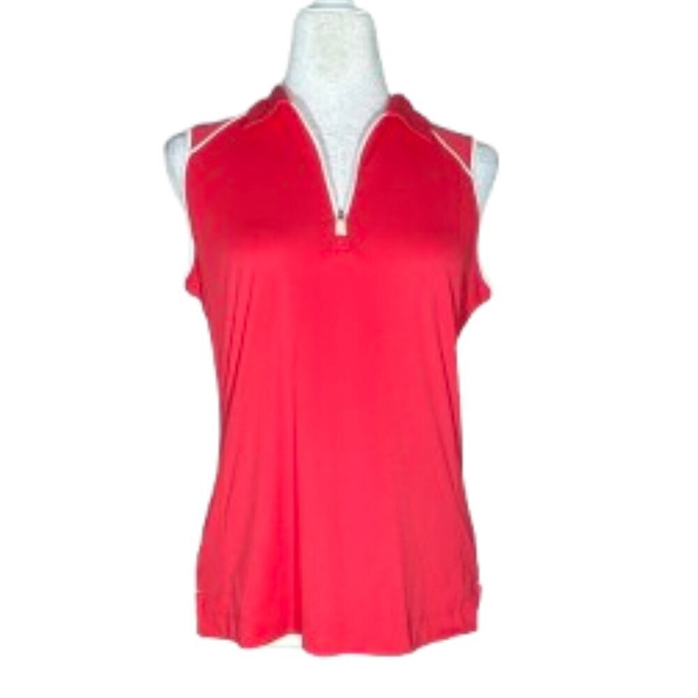 Slazenger Women's Pink 1/4 Zip Sleeveless Polo Golf Shirt Size Medium